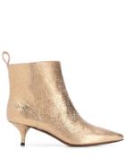 L'autre Chose Pointed Toe Ankle Boots - Gold