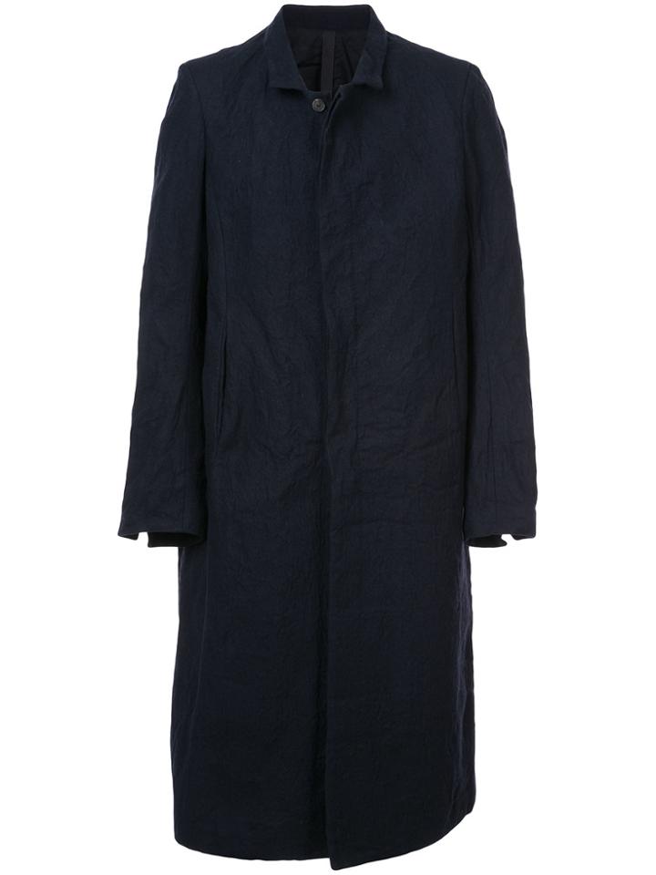 Poème Bohémien Creased Buttoned Coat - Blue