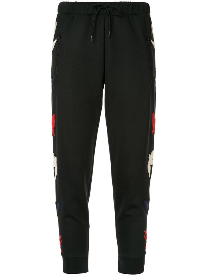 Être Cécile Bird Appliqué Track Pants - Black