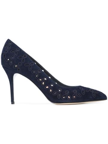 Oscar De La Renta Anna Cut Out Detail Pumps - Blue