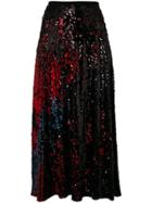 Talbot Runhof Sequined Midi Skirt - Black