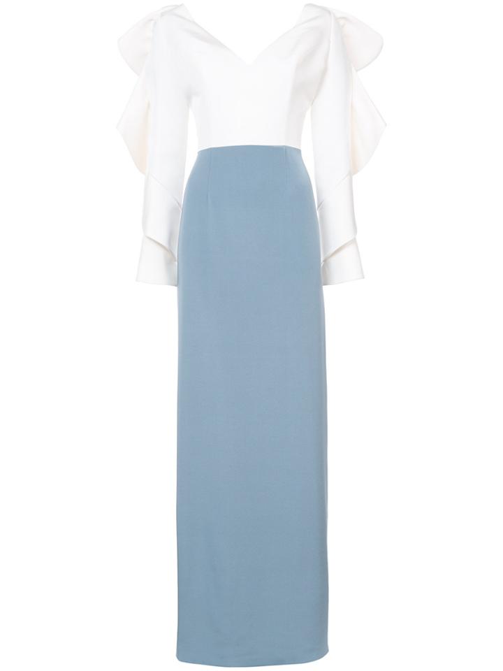 Christian Siriano Long V-neck Gown - Blue