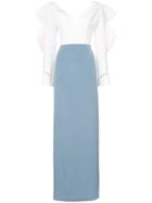 Christian Siriano Long V-neck Gown - Blue