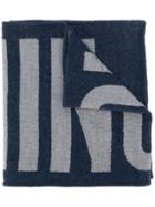 Moschino Logo Embroidered Scarf - Blue