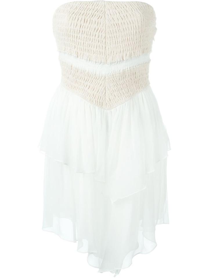 Jay Ahr Strapless Mini Dress, Women's, Size: 38, White, Silk/cotton/polyester