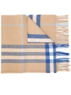 Burberry Cashmere Giant Check Scarf - Neutrals