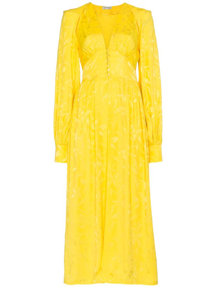 Attico Silk Blend Maxi Dress - Yellow & Orange