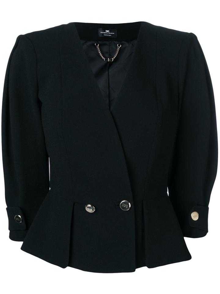 Elisabetta Franchi Peplum Hem Blazer - Black
