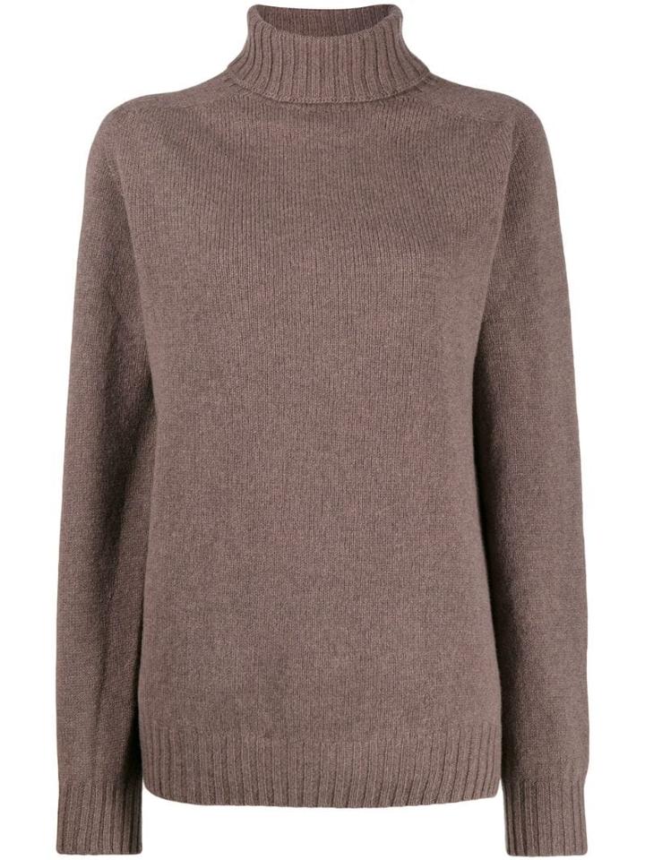 Officine Generale Turtle Neck Jumper - Brown