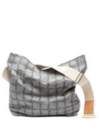 Jw Anderson Logo Grid Oversized Jacquard Duffle - Black