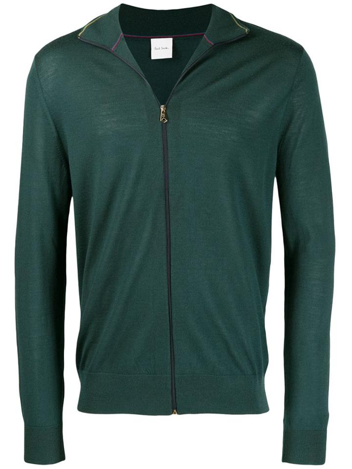Paul Smith Zipped Fitted Cardigan - Green