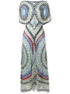 Temperley London Long Aura Dress, Women's, Size: 10, Blue, Nylon/silk/spandex/elastane