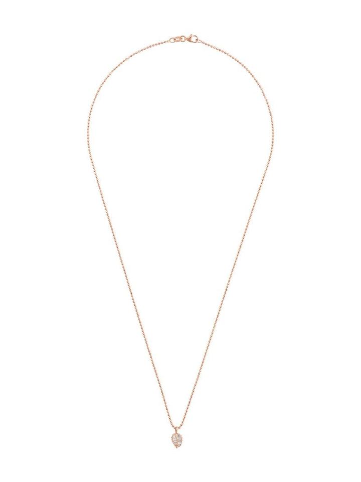 Anita Ko 18kt Rose Gold Small Palm Leaf Pendant Necklace