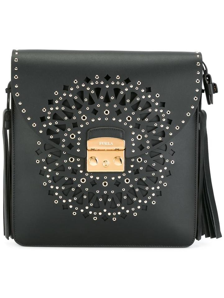 Furla Cut-out Detail Shoulder Bag, Women's, Black