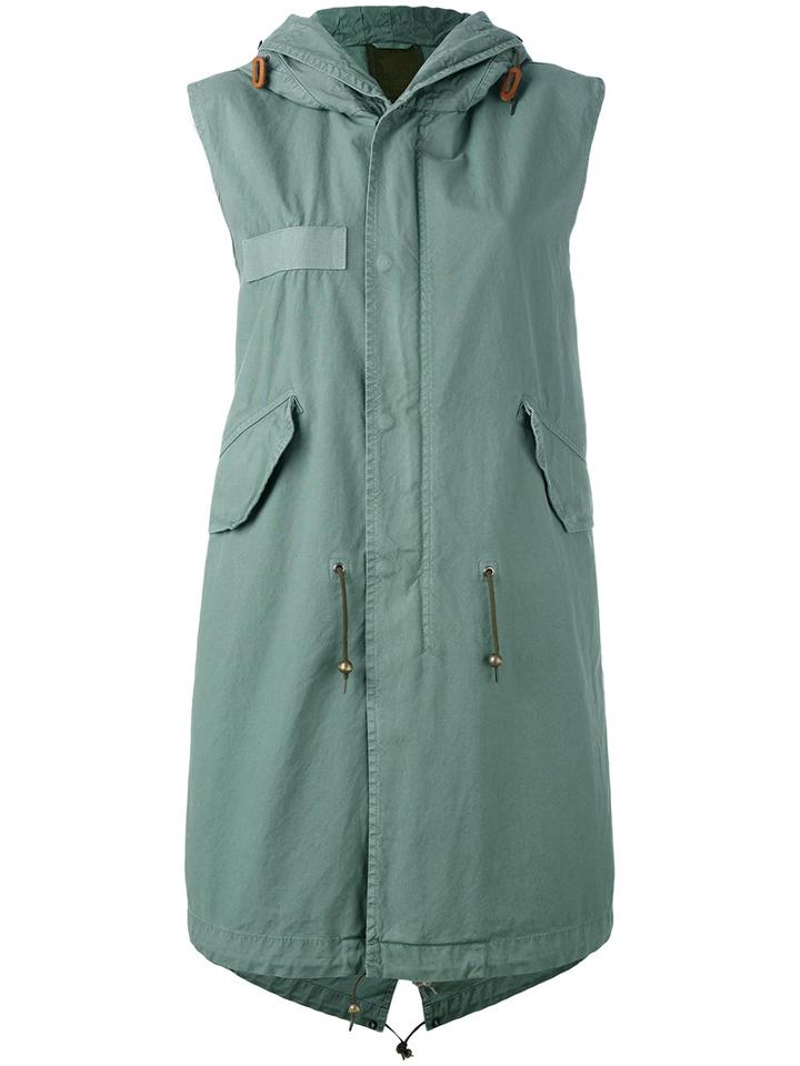 Mr & Mrs Italy - Sleeveless Parka Coat - Women - Cotton - Xxs, Green, Cotton
