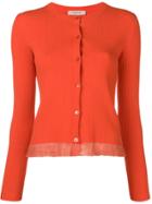 Twin-set Ruffle-trim Knitted Cardigan - Orange