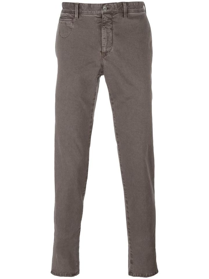Pt01 Slim-fit Trousers, Men's, Size: 48, Brown, Cotton/spandex/elastane