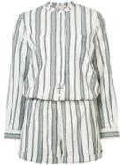 Vanessa Bruno - Woven Stripe Jumpsuit - Women - Cotton - 40, White, Cotton