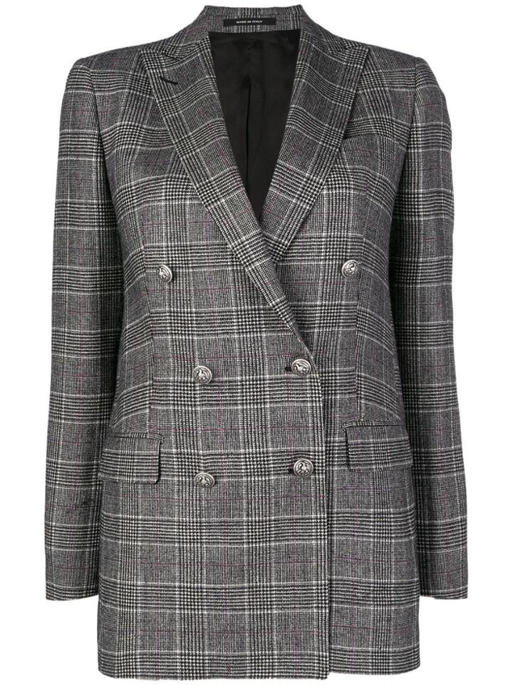 Tagliatore Checked Double-breasted Blazer - Grey