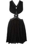 Jay Ahr Studded Cut-out Dress, Women's, Size: 34, Black, Rayon/metal (other)