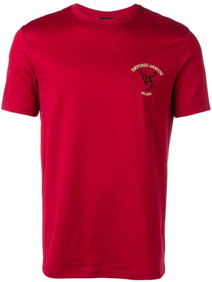 Emporio Armani Logo Embroidered T-shirt