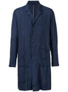 Single Breasted Coat - Men - Cotton/linen/flax - 2, Blue, Cotton/linen/flax, Kazuyuki Kumagai