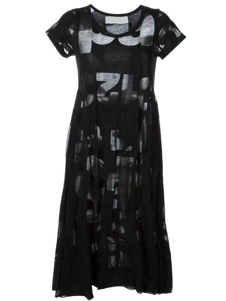 Rundholz Sheer Detail Pleated T-shirt Dress