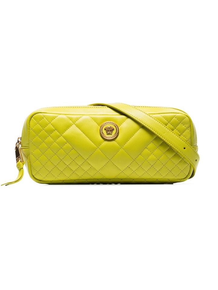 Versace Yellow Medusa Quilted Leather Belt Bag