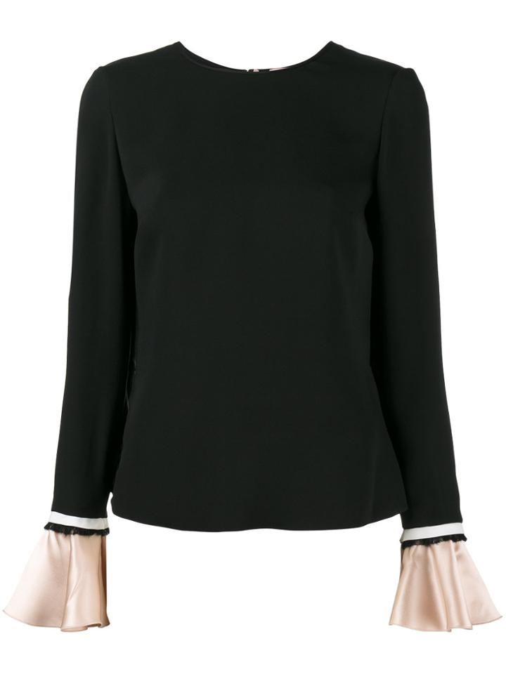 Roksanda Saba Fluted Sleeve Top - Black