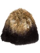 Jocelyn Ombré Hat, Women's, Brown, Rabbit Fur/polyester/spandex/elastane
