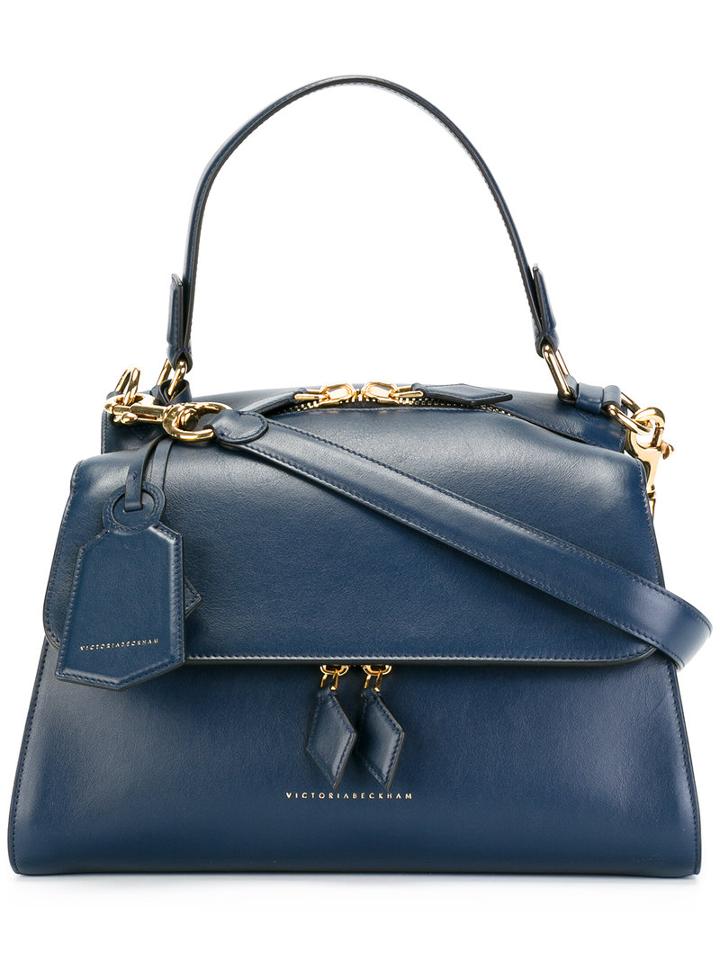 Victoria Beckham Small Full Moon Bag, Women's, Blue, Calf Leather/polyamide/polyurethane