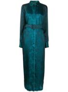 F.r.s For Restless Sleepers Belted Floral Gown - Blue