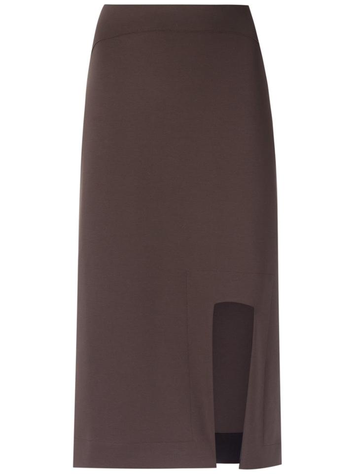 Gloria Coelho - Asymmetric Skirt - Women - Polyester/spandex/elastane/viscose - Pp, Brown, Polyester/spandex/elastane/viscose