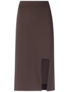 Gloria Coelho - Asymmetric Skirt - Women - Polyester/spandex/elastane/viscose - Pp, Brown, Polyester/spandex/elastane/viscose