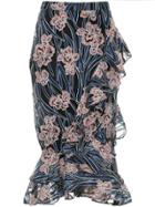 Rachel Gilbert Embroidered Ruffle Skirt - Multicolour