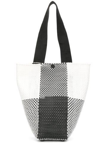 Truss Nyc Check Contrast Tote - Black