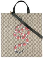 Gucci - Snake Print Gg Supreme Tote - Men - Leather/polyurethane - One Size, Nude/neutrals, Leather/polyurethane