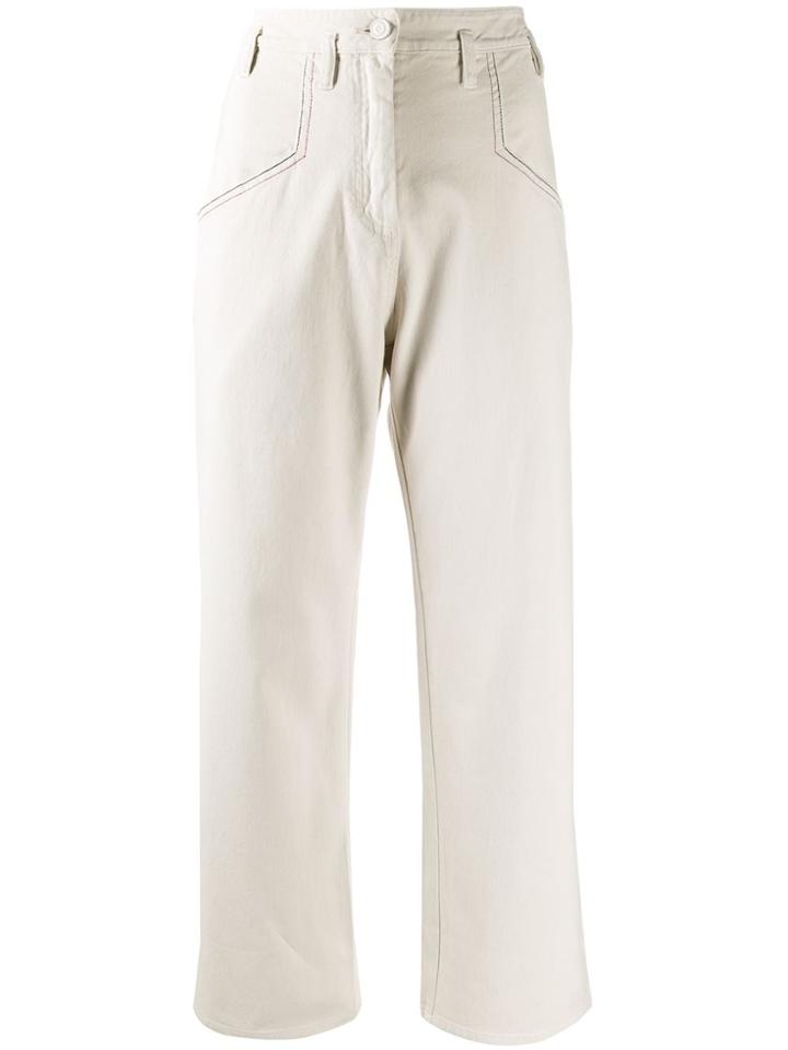 8pm Wide-leg Cropped Trousers - Neutrals