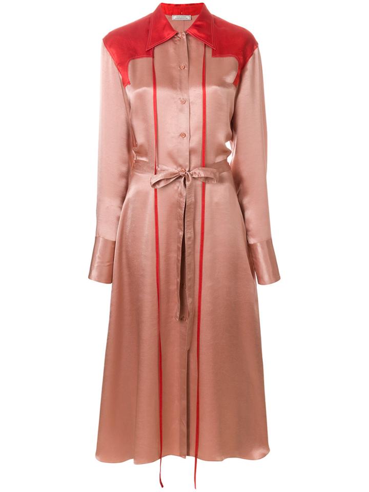 Nina Ricci Colour-block Midi Shirt Dress - Nude & Neutrals