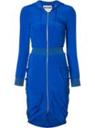 Moschino Hoodie Dress, Women's, Size: 40, Blue, Silk