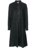 Hache Striped Shirt Dress - Black