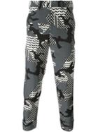 Neil Barrett Pattern Camouflage Trousers, Men's, Size: 46, Black, Cotton/polyamide/spandex/elastane