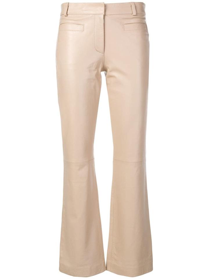 L'autre Chose Cropped Flare Trousers - Neutrals