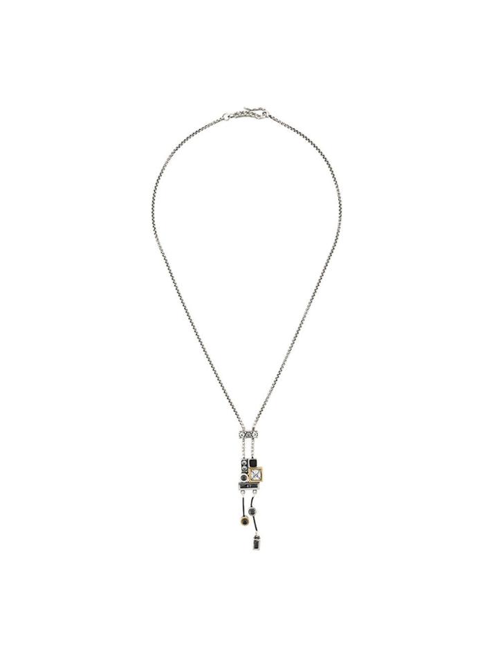 Bottega Veneta Decorative Pendant Chain Necklace - Metallic