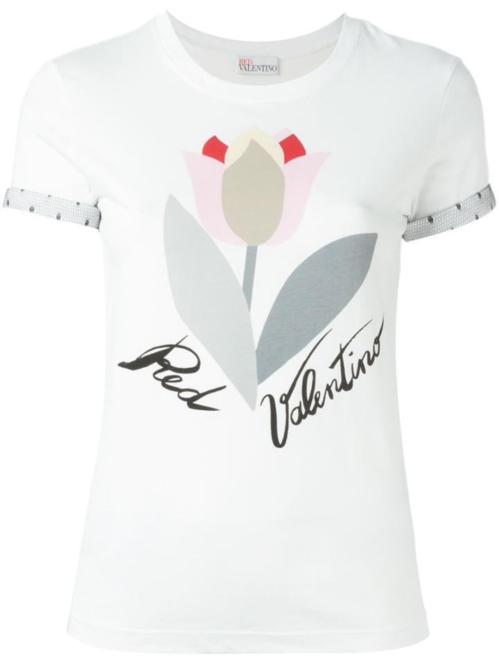 Red Valentino Tulip Print T-shirt