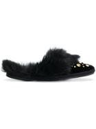 Car Shoe Studded Mules - Black