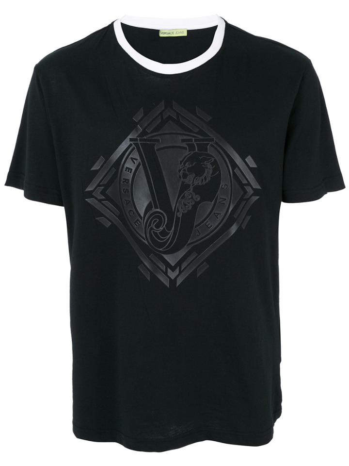 Versace Jeans Tonal Logo Print T-shirt - Black