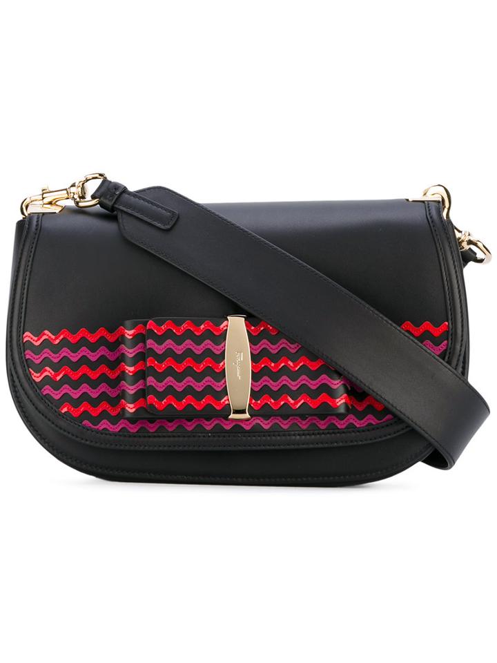 Salvatore Ferragamo - Vara Flap Shoulder Bag - Women - Calf Leather/leather/metal - One Size, Black, Calf Leather/leather/metal