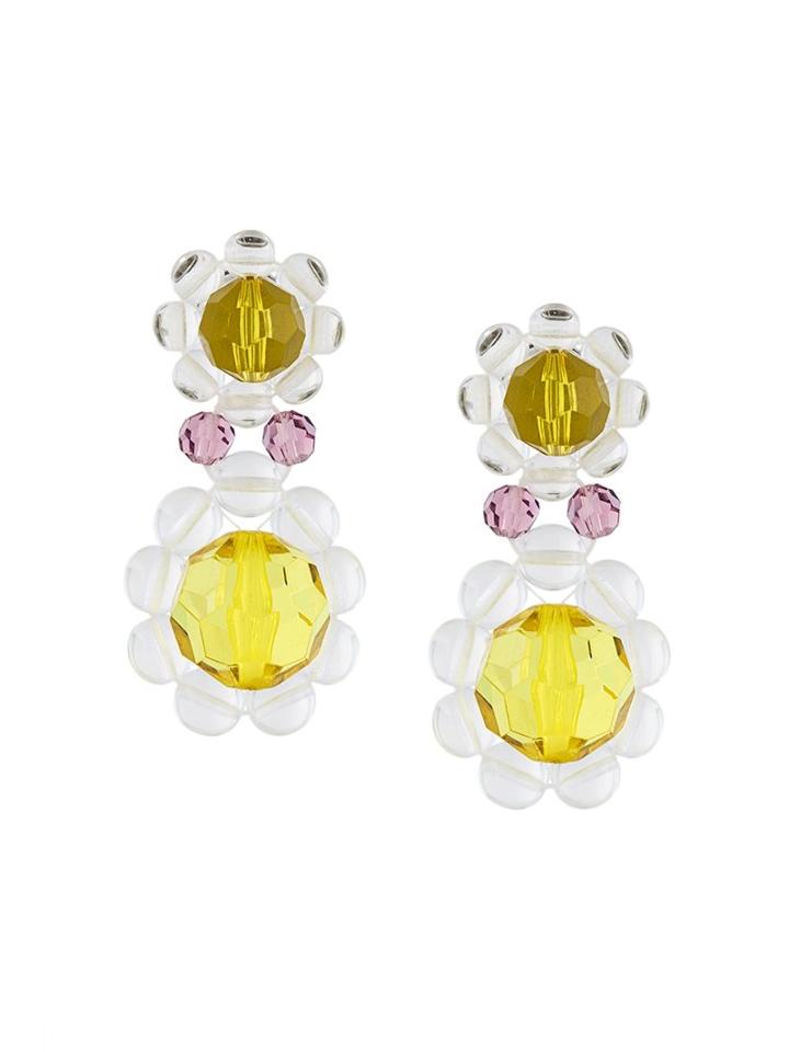 Simone Rocha Flower Earrings, Women's, Yellow/orange
