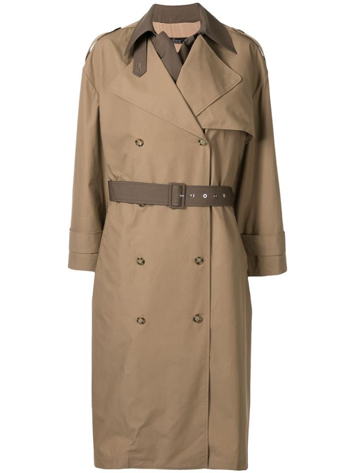 Rokh Layered Two-tone Coat - Green